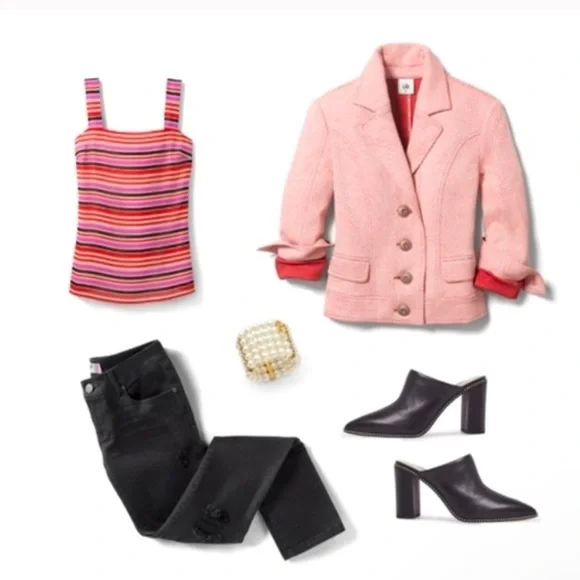 CAbi Amelia Cropped Red/Pink Jacket style #5301 - Picture 8 of 8